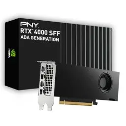 Produktbild: PNY NVIDIA RTX 4000 SFF Ada Generation 20GB GDDR6 PCI Express 4.0 Dual Slot, Low Profil 4X MiniDisplayPort, 8K Support, Ultraleiser aktiver Lüfter
