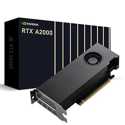 Produktbild: PNY NVIDIA RTX A2000 12GB Professionelle Grafikkarte 12GB GDDR6 PCI Express 4.0 x16, Dual Slot, 4X DisplayPort, 8K Support, Ultraleiser aktiver Lüfter