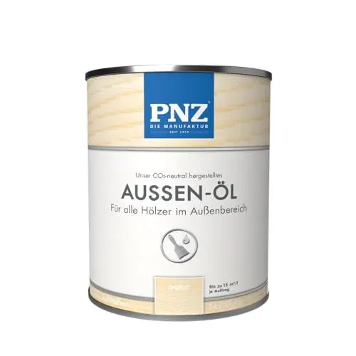 Produktbild: PNZ Außen-Öl | Nachhaltig hergestellt mit regionalen Rohstoffen | Made in Germany | Holzdeck, Holz-Terrasse, Fenster, Türen, Gartenhäuser, Spielgeräte, Gebinde:2.5L, Farbe:natur