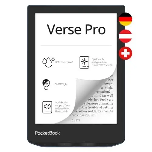 Produktbild: Pocketbook Verse Pro eReader Blau 6 Zoll 16 GB Speicher Kabelloser Hörbuchgenuss (Deutsche Version)