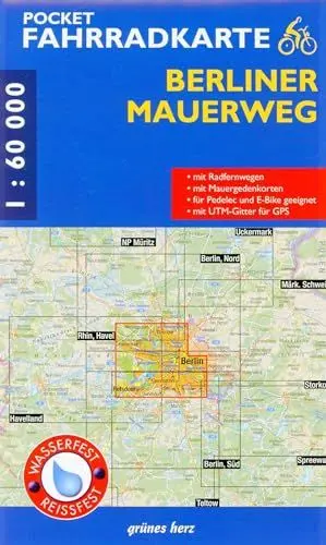 Produktbild: Pocket-Fahrradkarte Berliner Mauerweg: Maßstab 1:60.000. Wasser- und reißfest. (Fahrradkarten)