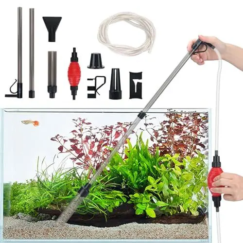 Produktbild: Podazz Fish Tank Aquarium Kiesreiniger, Schnellwasserwechsler Fish Tank Sand Staubsauger Kit mit Luftbeutel, 3-in-1 Aquarium Siphon Staubsauger für Wasserwechsel, Entfernen von Abfall, Reinigung Kies