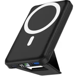 Produktbild: Podoru for Magsafe Powerbank iPhone, 10000mah Faltbarer Magnetische Wireless Power Bank PD 22.5W Schnelles Laden mit LED-Display, Kabellos Akkupack für iPhone 16/15/14/13/12/Pro/Pro Max/Mini (Schwarz)