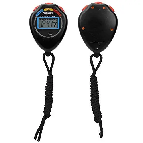 Produktbild: POENVFPO Elektronischer Hochleistungs-Stoppuhr-Timer für Profisportarten, Ideal für Leichtathletik, Rennen, Laufen, Schwimmen (Black)