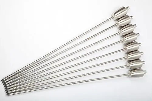 Produktbild: point-garden 8-teiliges Gartenfackel Ölfackel Set aus rostfreiem Edelstahl