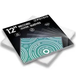 Produktbild: POJSIO 12 Zoll LP Schallplatten Hüllen Aussenhüllen - 50 Stück Vinyl LP Hüllen Außenhüllen (32.5 x 32.5 cm) | Transparent Polypropylen Vinyl Schutzhüllen für Single & Doppel LPs,12.75