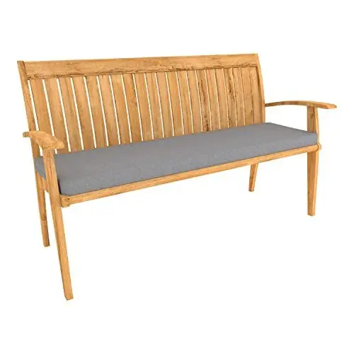 Produktbild: POKAR Bankauflage Bankkissen mit Abnehmbarem Bezug Sitzkissen für Bank Sitzbank Sitzpolster Bankpolster Stuhlkissen Gartenbank (180 x 40 x 5, Grau)