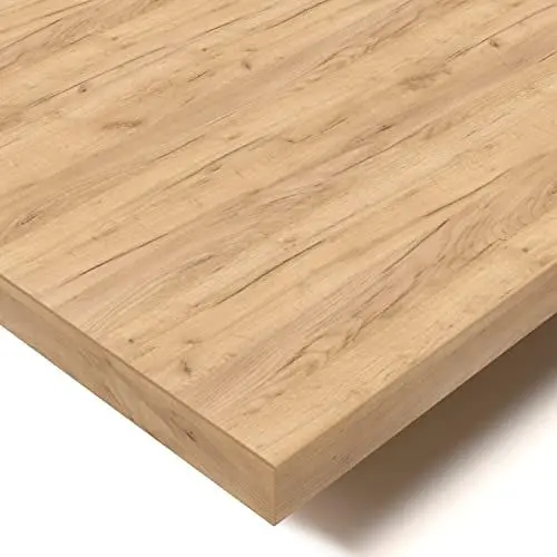 Produktbild: POKAR Tischplatte 2,5 cm Massiv Schreibtischplatte Bürotischplatte für Schreibtisch, Esstisch, Golden Craft Eichen, 120 x 80 x 2,5 cm