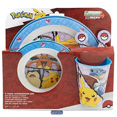 Produktbild: Pokemon 5 teiliges Set - Micro Set - wiederverwendbares Kindergeschirr - für Microwelle geeignet 08010