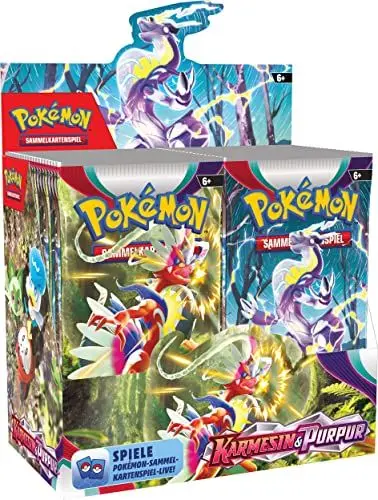 Produktbild: Pokémon-Sammelkartenspiel: Display-Box Karmesin & Purpur (36 Boosterpacks)