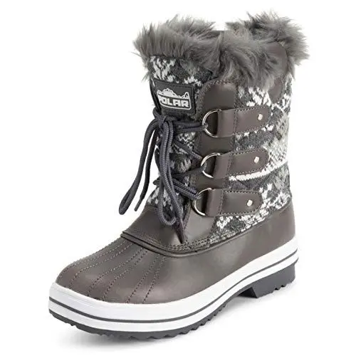 Produktbild: Polar Damen Mid Gepolstert Thermal Dauerhaft Gummisohle Wasserdicht Winter Schnee Kunstpelz Stiefels - Grau cardy - UK8/EU41 - YC0634