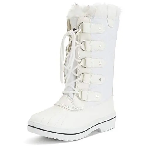 Produktbild: Polar Damen Schnee Stiefel Nylon Tall Wasserdicht Gefüttert Regen Stiefel - Weiß - 42