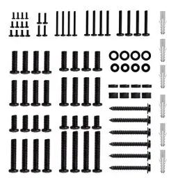 Produktbild: Polarduck Universal VESA Schrauben Set, passt auf alle Fernseher bis zu 80 Zoll, enthält M4 M5 M6 M8 TV-Schrauben und Abstandhalter, Befestigungsmaterial für TV Wandhalterung, 88 PCS Pack, Schwarz