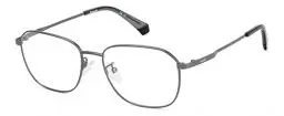 Produktbild: POLAROID Rechteckig Metall Brillen in Matte Dark Ruthenium für Herren, Brille mit Sehstärke, optional mit Sonnenbrillen tönung oder Blaulichtfilter (Modell 105801R805417)