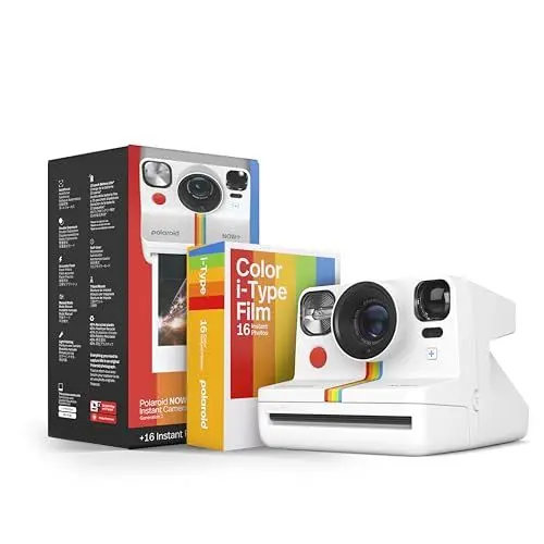 Produktbild: Polaroid Now+ Generation 2 - Camera + Film Bundle (16 Photos Included) - White - Bluetooth Connected App Controlled Instant Film Camera-6437