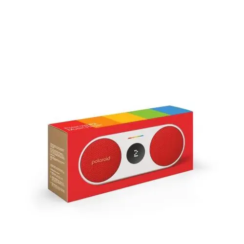 Produktbild: Polaroid P2 - Powerful Portable Wireless Bluetooth Speaker Rechargeable with Dual Stereo Pairing - Red and White