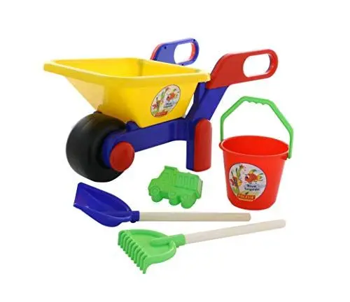 Produktbild: Polesie Kinder Schubkarre 5-TLG mit Eimer Schaufel Rechen Form bunt