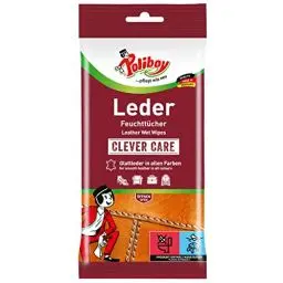Produktbild: Poliboy - Leder Feuchttücher - perfekte Reinigung für Glatt- und Kunstleder - Einzeln - 1x20 Tücher - Made in Germany