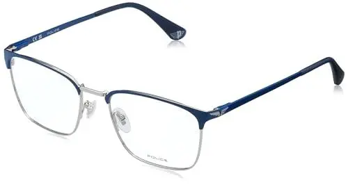 Produktbild: Police Unisex VPLL65 Sunglasses, Shiny Palladium W/Matt Blue Parts, 55