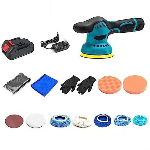 Produktbild: Poliermaschine, 21V Wiederaufladbare Lithium-Lonen Mini Poliermaschine, mit 6 Variable Geschwindigkeit, zum Polieren von Auto Möbeln, Einzelbatteriesatz