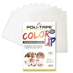 Produktbild: POLI-FLEX® COLOR UP - bemal- und bedruckbare Transferfolie für Textilien, Bundle-Pack: 7x COLOR UP und 3x Übertragungsfolie im A4 Format
