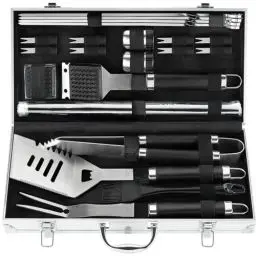 Produktbild: POLIGO 21PCS Edelstahl Grillbesteck im Koffer Geschenke für Männer - Grillzubehör Kit mit Grillmatte - Ideale Grillbesteck Set Geschenk für Männer und Frauen