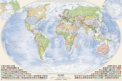 Produktbild: Politische Weltkarte, 150 x 100 cm, deutsch, matt beschichtet