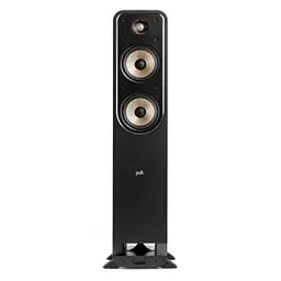 Produktbild: Polk Audio Signature Elite ES55 hochauflösender HiFi Standlautsprecher fürs Heimkino, Hi-Res Zertifiziert, kompatibel mit Dolby Atmos und DTS:X (1 Stück), Schwarz, SIGS55ELBK