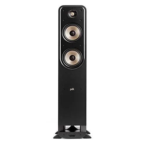 Produktbild: Polk Audio Signature Elite ES55 hochauflösender HiFi Standlautsprecher fürs Heimkino, Hi-Res Zertifiziert, kompatibel mit Dolby Atmos und DTS:X (1 Stück), Schwarz, SIGS55ELBK