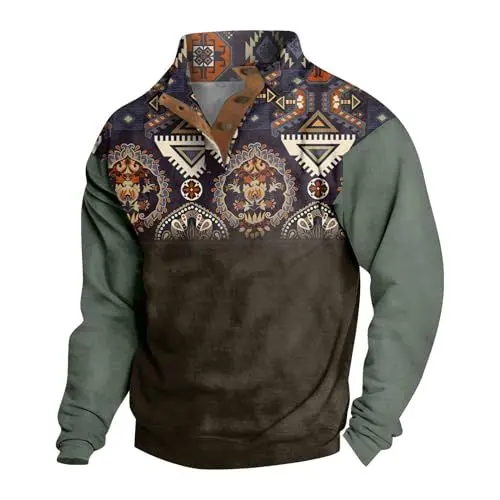 Produktbild: Polo Herrnen Sommer Bluse Langen Ärmeln Cord Lauschig Übergrößen Klei Poloshirt Herren Mode Henley Knopfleiste Bedrucken Weich Kaffee.