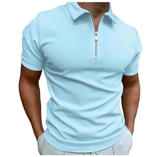 Produktbild: Polo T Shirt Herren Stylish Poloshirt Herren Kurzarm Schwarz Windproof Tshirt Herren Polo-Shirts für Herren Herrentops, T-Shirts & Hemden for Running 2024 Black Friday