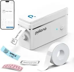 Produktbild: POLONO Etikettendrucker, P31s Bluetooth Etikettiergerät Selbstklebend Beschriftungsgerät Mini Label Printer Tragbarer Labeldrucker mit iOS Android,Für Zuhause, Büro, Weiß