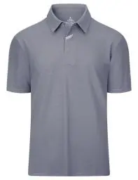 Produktbild: Poloshirt Herren Kurzarm T-Shirt Sommer Golf Polo Shirts Männer Polohemd mit Knopfleiste Atmungsaktives Tshirt Schnelltrocknend kühles Stoff Grau XL