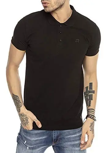 Produktbild: Poloshirt Kurzarm T-Shirt Baumwolle Atmungsaktiv Premium Qualität Schwarz S