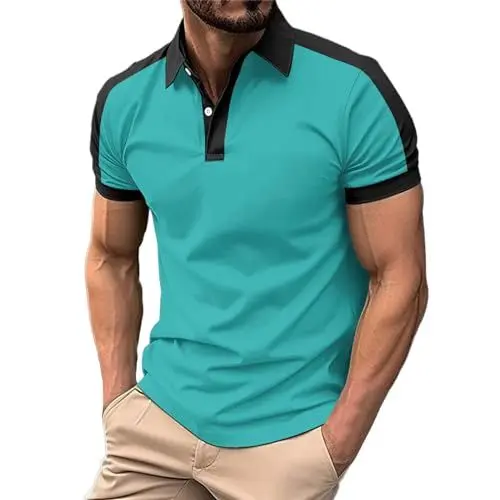 Produktbild: Poloshirts für Herren Kurzarm Golf Tennis Tshirt Polo Shirts Atmungsaktives Polohemd Slim Fit Muskel-Poloshirt Outdoor Sport Kurzarmhemd Knopfleiste Freizeithemd Marken Taschen Sale