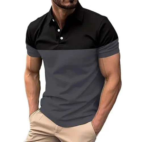 Produktbild: Poloshirts für Herren Kurzarm Golf Tennis Tshirt Polo Shirts Atmungsaktives Polohemd Slim Fit Muskel-Poloshirt Outdoor Sport Kurzarmhemd Knopfleiste Freizeithemd Meine bestellungen