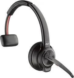 Produktbild: Poly Bluetooth DECT Headset Savi W8210 Monaurale Tragevariante (mit USB) in Schwarz, Mono