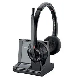 Produktbild: Poly Bluetooth DECT Headset Savi W8220-M Binaurale Tragevariante (mit USB)·· Microsoft Skype for Business zertifiziert in Schwarz