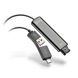 Produktbild: Poly – Digitaler USB-A- und USB-C-Adapter DA75 (Plantronics) – Kompatibel mit Poly Quick Disconnect-Headsets (QD) für Callcenter und mit den Callcenter-Plattformen Avaya, Genesys und Cisco