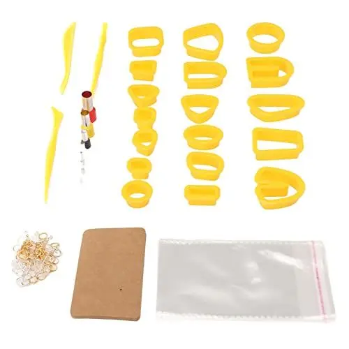Produktbild: Polymer Ton Ohrring Set, 27 teilig, Kunststoff Ausstecher, Schmuck Bastelset für die Herstellung von Ohrringen, Skulpturen, Papierblumen, Kuchen, Zucker, Polymer Dekorationen