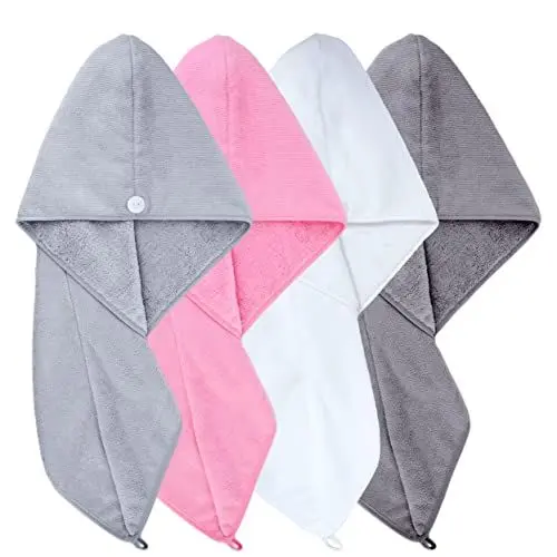 Produktbild: Polyte - Haarturban- Haartuch aus Mikrofaser - 30 x 71 cm (Dunkelgrau,Grau,Rosa,Weiß)