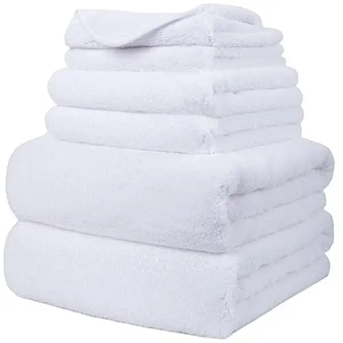 Produktbild: Polyte - Handtuch-Set - schnelltrocknende & fusselfreie Mikrofaser - 6-teilig (Weiß)