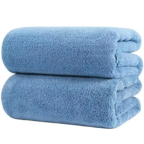 Produktbild: Polyte - Premium-Mikrofaserbadetuch - fusselfrei & schnelltrocknend - Blau - 89 x 178 cm - 2 Stück