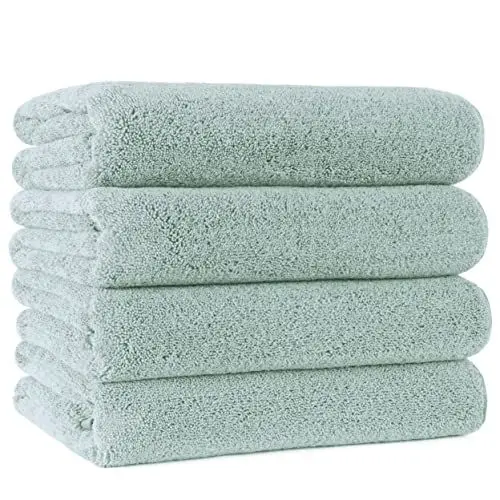 Produktbild: Polyte - Premium-Mikrofaserbadetuch - fusselfrei & schnelltrocknend - Hellgrün - 145 x 76 cm - 4 Stück