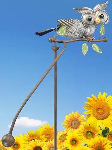 Produktbild: POMMERNTRAUM ® | Windspiel Gartenpendel Gartenstecker Gartendekoration Unruhe Gartenwippe Garten Kunst (Miss Eule)
