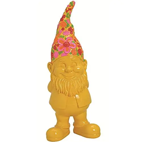 Produktbild: Pommerntraum ® | Gartenzwerg Zwerg Zwergenfigur Gnom GartenDeko WohnDeko Dekorationsfigur POP-Art (Gelb - 20 cm)