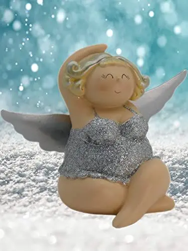 Produktbild: Pommerntraum ® | Weihnachtsengel Mollyengel molliger Schutzengel moppeliger Engel Glücksengel Nana Engel Rubensengel Rubensfigur Molly (Silber)