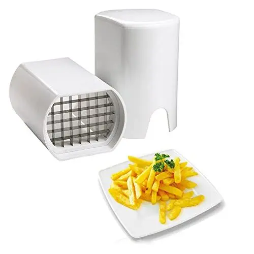 Produktbild: Pommes-Frites-Schneider, Edelstahl, Schnellschnitt-Pommes-Frites-Zerkleinerer, Kompakter Manueller Lebensmittelzerkleinerer für Kartoffeln, Karotten, Gurken