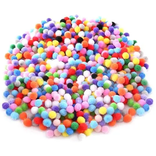 Produktbild: Pompons zum Basteln 2000 Stück Mini Bunte Pompons 10mm Filzkugeln Bunt Pompoms für Partydekoration DIY Kreative Handwerk Herstellung