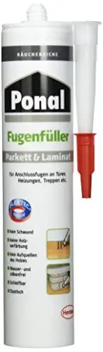 Produktbild: Ponal Parkett & Laminat Fugenfüller Räuchereiche, elastische Fugenmasse für Anschluss- und Dehnungsfugen, lösemittel-, wasser- und silikonfreie Dichtmasse, 1x280ml Kartusche